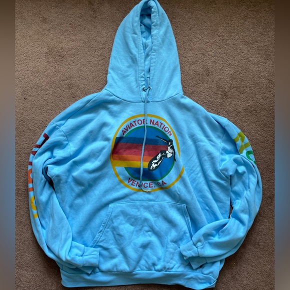 SKY BLUE AVIATOR NATION RELAXED HOODIE - Picture 1 of 4